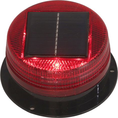 Lampe stroboscopique solaire de signalisation, 6 LED haute luminosité, étanche, pour la signalisation routière et de chantier, lumière rouge (1/5)