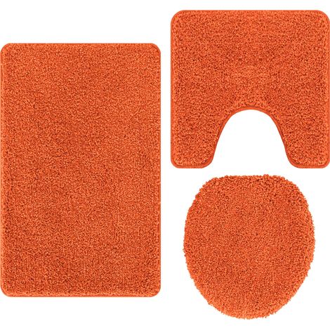Ensemble de tapis de bain antidérapants 3 pcs Orange PP (1/5)