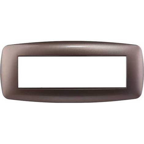 Ettroit Plaque compatible Bticino Livinglight 7 modules slim en plastique, couleur acier bronze - LN87710 (1/2)