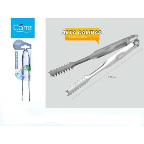 pinza para hielo multiusos sin muelle 18 cms inoxidable carre