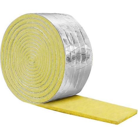 Bande isolante en fibre de verre à dos aluminium de 10 m x 7,6 cm (32,8 pi x 3 po), ruban isolant en mousse pour tuyaux d'eau (1/5)