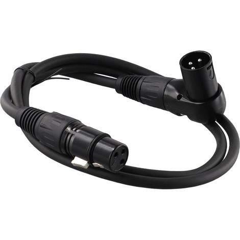 Câble Audio XLR 3 Broches Coque Zinc Alliage(1M) Angle 90°, coque zinc alliage, design compact, idéal espaces réduits, connexion sécurisée (1/5)