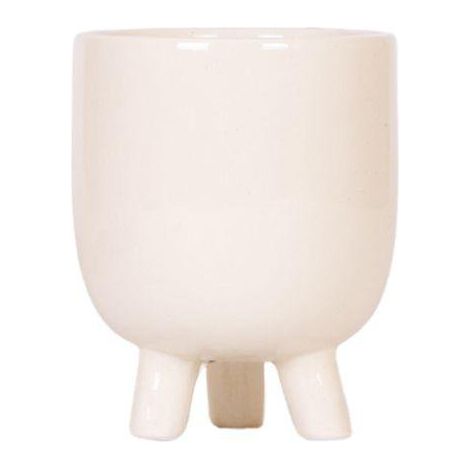 Petit Cache-pot Décoratif en Céramique Travertin Finition Lisse pour Plantes Ø 9 cm - PANGIVO (1/3)