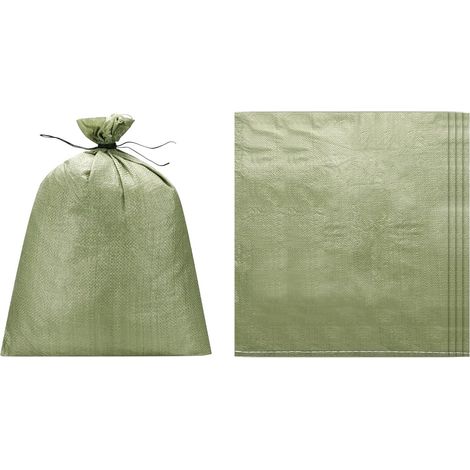 Lot de 5 sacs de sable robustes (70,1 x 87,1 cm, gris) (5 pièces), sacs de sable vides en polypropylène tissé, sacs de sable pour inondation, construction, sacs de terre, maisons (1/5)