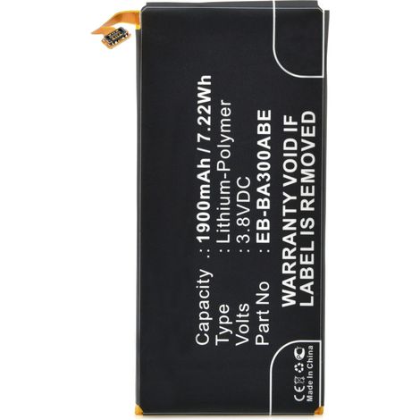 NX - Batterie téléphone, smartphone, GSM pour Samsung 3.8V 1900mAh - EB-BA300ABEGH43-04