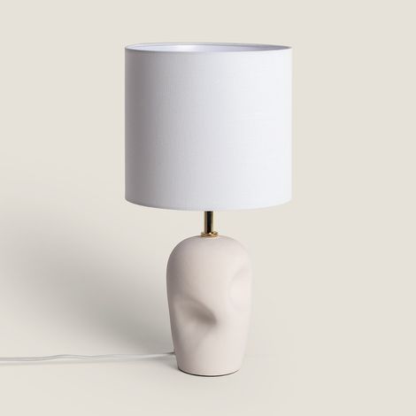 Tischlampe aus Keramik Barta Weiß