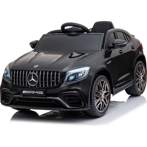 Auto Elettrica Bambini Mercedes-Benz AMG GLC63S Coupé 12V con Licenza Ufficiale Doppio Motore 35W Telecomando Parentale Cintura di Sicurezza Luci LED USB MP3 Porte Apribili 3–5 km/h Nero