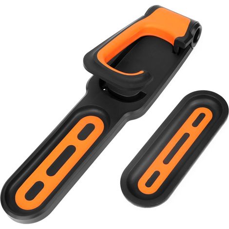 Support mural vertical pour vélo, utilisation simple et pratique. Rangement mural pour vélos, idéal pour les garages, noir et orange. (1/5)