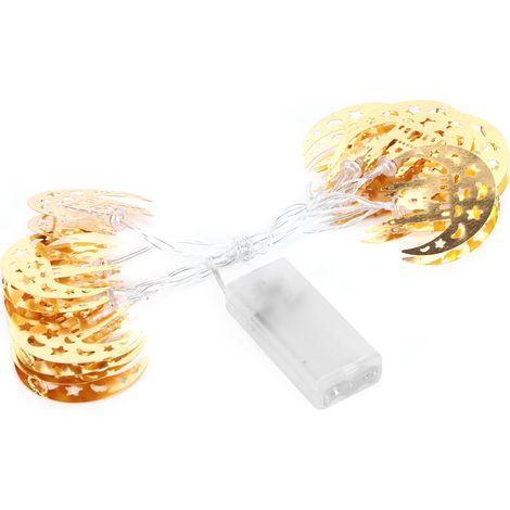 Guirlande lumineuse Islam en forme de lune 10 LED pour décoration Ramadan et Eid (1/5)