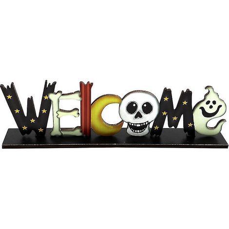1 Stück Holzornament für Halloween-Dekorationen