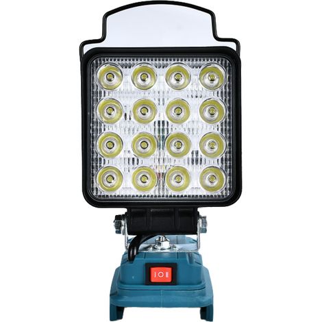 Lámpara LED recargable para batería Makita de 18 V aplicable, luz de trabajo portátil de 48 W, reflector LED recargable con carga tipo C y USB (sin batería) (1/4)