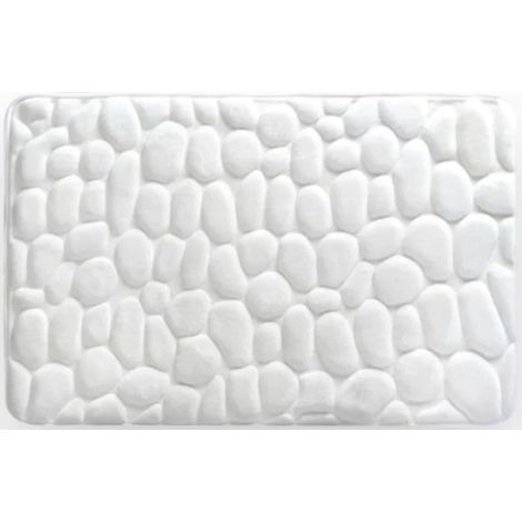 Tapis de bain Microfibre PEBBLE 50x80cm Blanc MSV