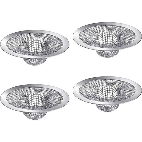 Filtre de vidange pour évier 7 cm – lot de 4 pièces en acier inoxydable – anti-obstruction pour cuisine et douche