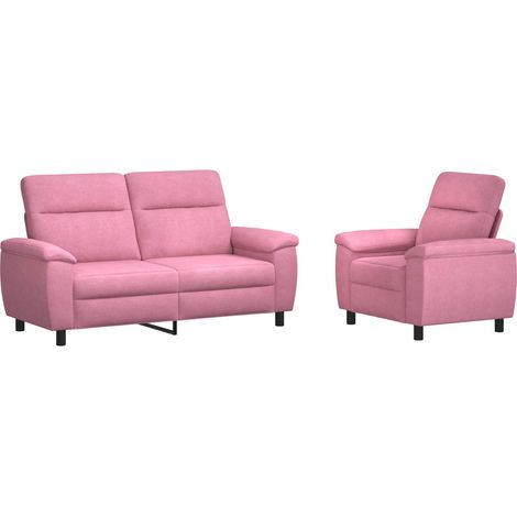 Juego de Sofá 2 pcs Rosa Tela vidaXL (1/5)