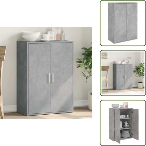 Aparador gris hormigón - vidaXL Aparador de madera de ingeniería gris hormigón 60x31x84 cm - Almacenamiento organizado