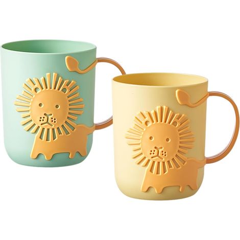 Lot de 2 gobelets et porte-brosse à dents, motif cartoon, plastique durable pour enfants. (1/5)