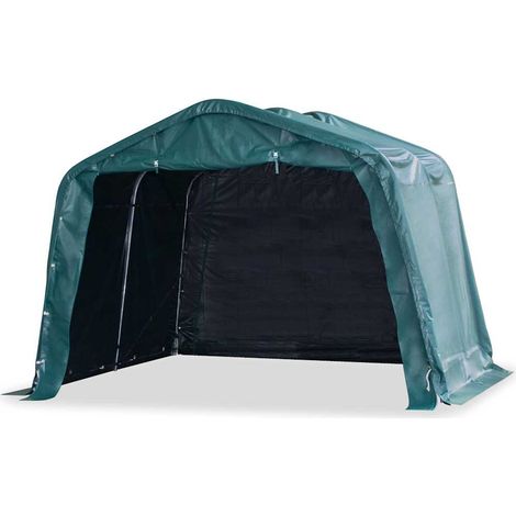 Tente amovible pour bétail-Tente de garage PVC 550 g/m² 3,3 x 3,2 m Vert foncé (1/5)