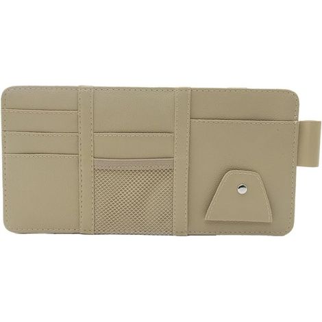 Organizzatore per aletta parasole auto – Borsa portaoggetti interna per aletta parasole auto, organizer con clip per carte di credito (1/5)