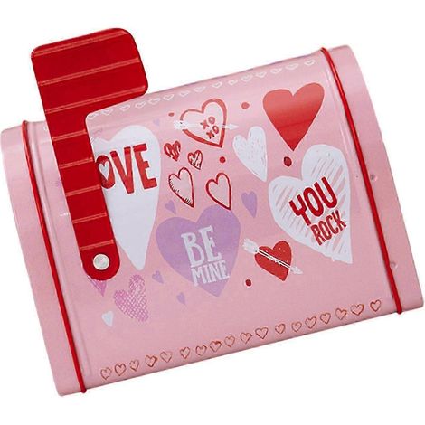 Boîte aux lettres décorative vide pour jouets, boîte à friandises, boîte à biscuits en métal pour bonbons et collations, idées de bricolage pour la Saint-Valentin-Pink