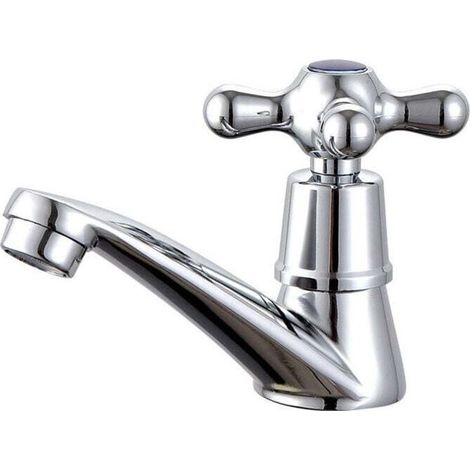 Robinet d'eau Unique Froide Robinet d'eau, Robinet à Froid Simple Chromé Bassin Robinet d'eau, pour Maison Salle Bain WC Lavabo Bassin la Cuisine (1/4)