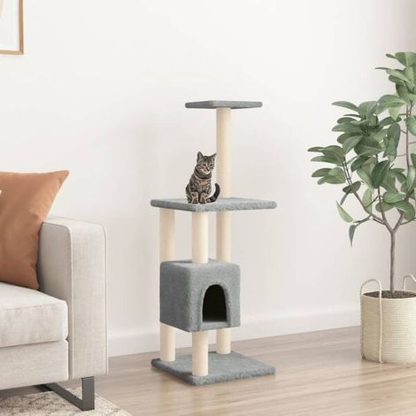 Arbre à chat avec griffes en sisal, gris clair, 104 cm
