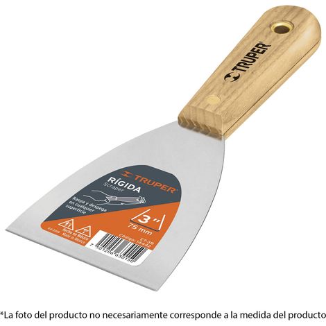 Espátula rígida con mango de madera - 50 mm