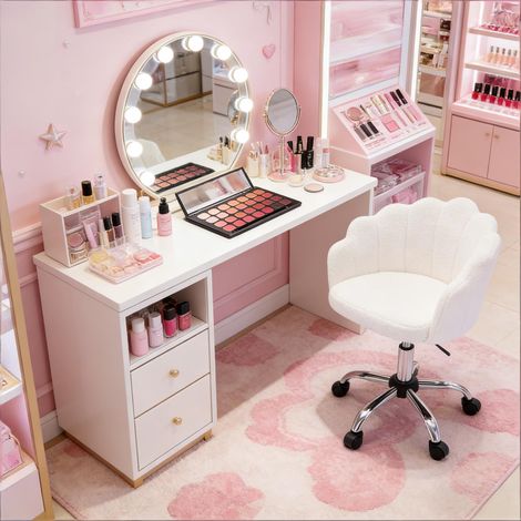 Chaise de bureau Flower Leaf Design,Fauteuil de Maquillage,Fauteuil de bureau confortable (chaise de bureau uniquement)