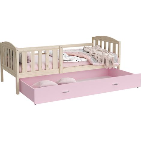 Lit Enfant Nilo 90x190 tiroir Pin - rose