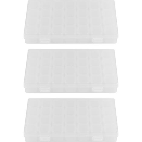 Lot de 3 boîtes de rangement à 28 emplacements pour peinture diamant, accessoires de broderie diamant pour loisirs créatifs. (1/5)