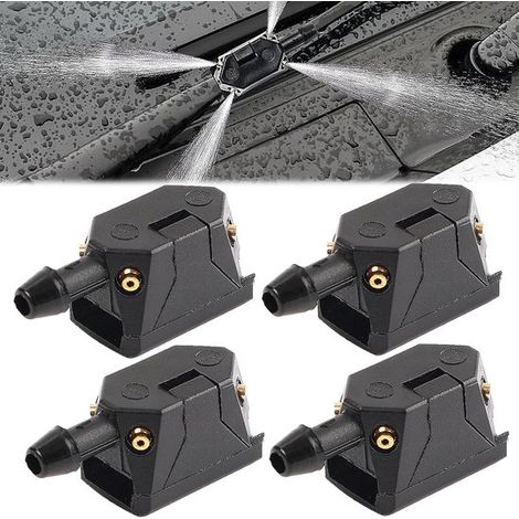 Lot de 4 gicleurs de lave-glace universels, compatibles avec les bras d'essuie-glace de 8 et 9 mm. (1/2)