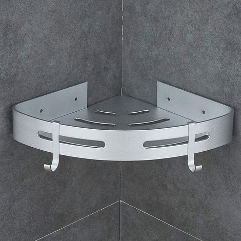 Shelf - Aluminum - Matte Finish - Adhesive Mount - For Shower And Kitchen - 1 Piece (1/5)