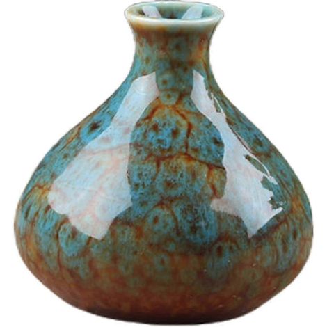 Vases et pots de fleurs en céramique pour le salon, verts et bleus, décoration intérieure, céramiques jaunes et rouges (1/5)