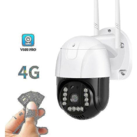Caméra de surveillance extérieure 4G – Full HD 1080P – Vision nocturne couleur – Zoom numérique 4x – Protection IP66 1000 pcs (1/5)