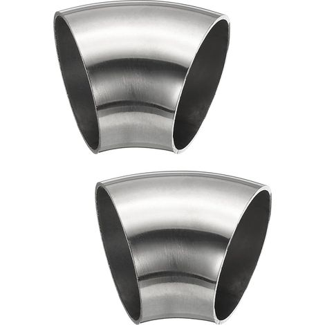 2pcs Coude À 45 Degrés Mandrin, 76mm OD Acier D'échappement Raccord De Tuyauterie 304 Inoxydable pour Exhaust Pipe Stair Handrail HVAC - 42mm (1/5)