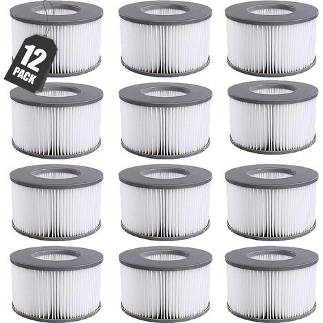 Cartouches de Filtre pour MSpa filtres,12 pcs Filtre compatibles avec Les modèles pour Whirlpool MSpa à partir de 2020, Cartouche de Filtre à Eau pour piscines gonflables, Bains à remous et spas (1/5)