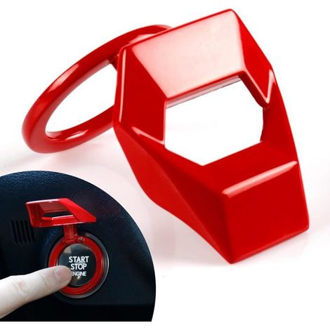Ecleanfy - Couvercle de bouton de démarrage/arrêt universel du moteur Couvercle de bouton de démarrage à un bouton (rouge) (1/5)
