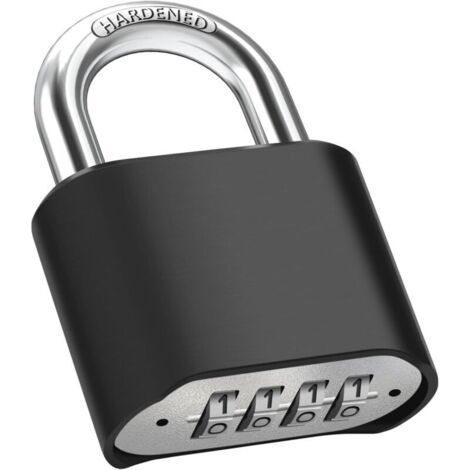 4-Digit Code Padlock, 52mm Waterproof, Robust and Anti-Theft Outdoor Padlock, 8mm Latch Combination Padlock, Exterior Garage Door Lock (1/5)