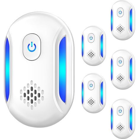 Verbesserter Ultraschall-Repeller – 6er-Pack, elektronischer Plug-in-Schädlingsbekämpfer für Insekten, Mücken, Nagetiere, Mäuse für Haus, Lager, Garage