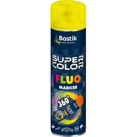 Peinture en aérosol universelle Bostik Super Color jaune fluorescent 400 ml (1/4)