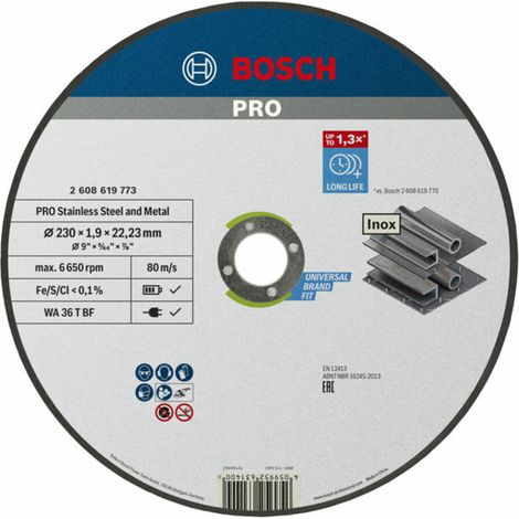 Bosch PRO Stainless Steel and Metal Trennscheibe, 230 x 1.9 x 22.23 mm, gerade (1/5)
