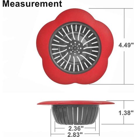 Lot de 2 filtres d'évier en silicone, panier de filtre de vidange de cuisine universel de 4,5 pouces, en plastique (1/3)