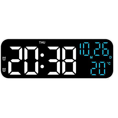 Réveil LED élégant avec affichage de la température et de l'humidité, réveil LED multifonctionnel à affichage clair, adapté aux adolescents. (1/5)