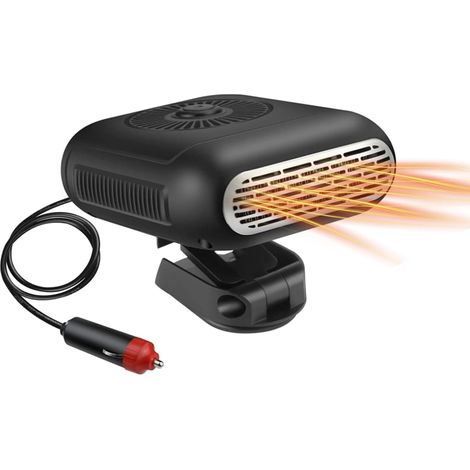 1 chauffage pour voiture 12v, portable avec rotation 360°, désembueur pare-brise, prise allume-cigare (1/5)