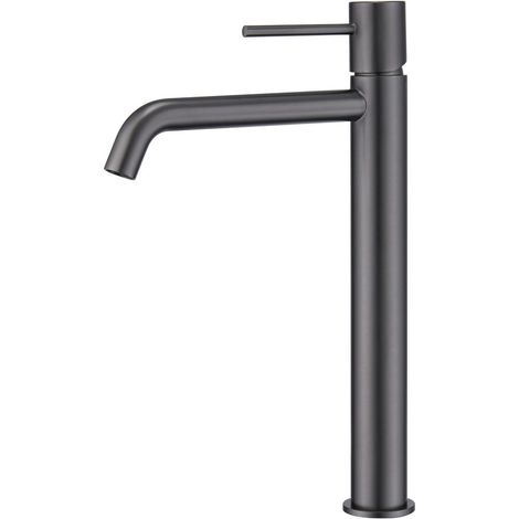 Mice - Grifo monomando de lavabo caño alto fabricado en latón - Griferia de baño diseño alto para lavabos Color Black Gun Metal (1/4)