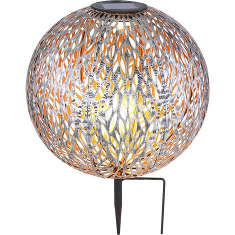 Luminaire extérieur LED Globo métal argenté Ø 27 cm 0,06 W 3000 K IP44 réf. 33627 (1/5)