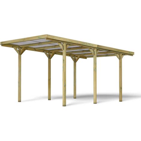Carport en bois simple Jean 15,6m²
