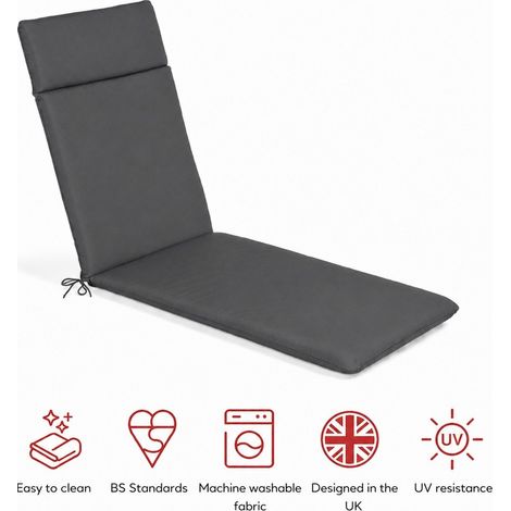 SP Lounger Pad Cushion - L198 x W60 x H6 cm - Grey