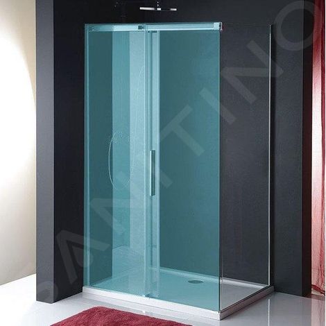 Polysan Altis Line - Paroi solide 1000 mm, aluminium poli/verre clair AL6115C (1/4)