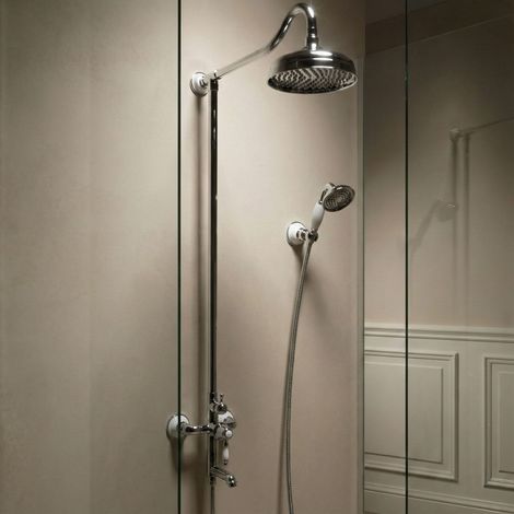 PaulGurkes Système de Douche Nostalgique Set Douche Plafond Retro Style Campagnard 3 Voies
