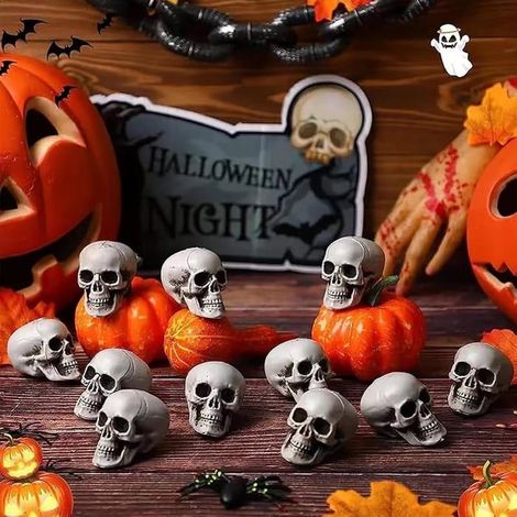 20 Pcs Crane Decoration,Halloween Decoration Skull,Deco Halloween Squelette,Décor De Crânes Crâne en Tête DECORS DE TABLE (1/5)